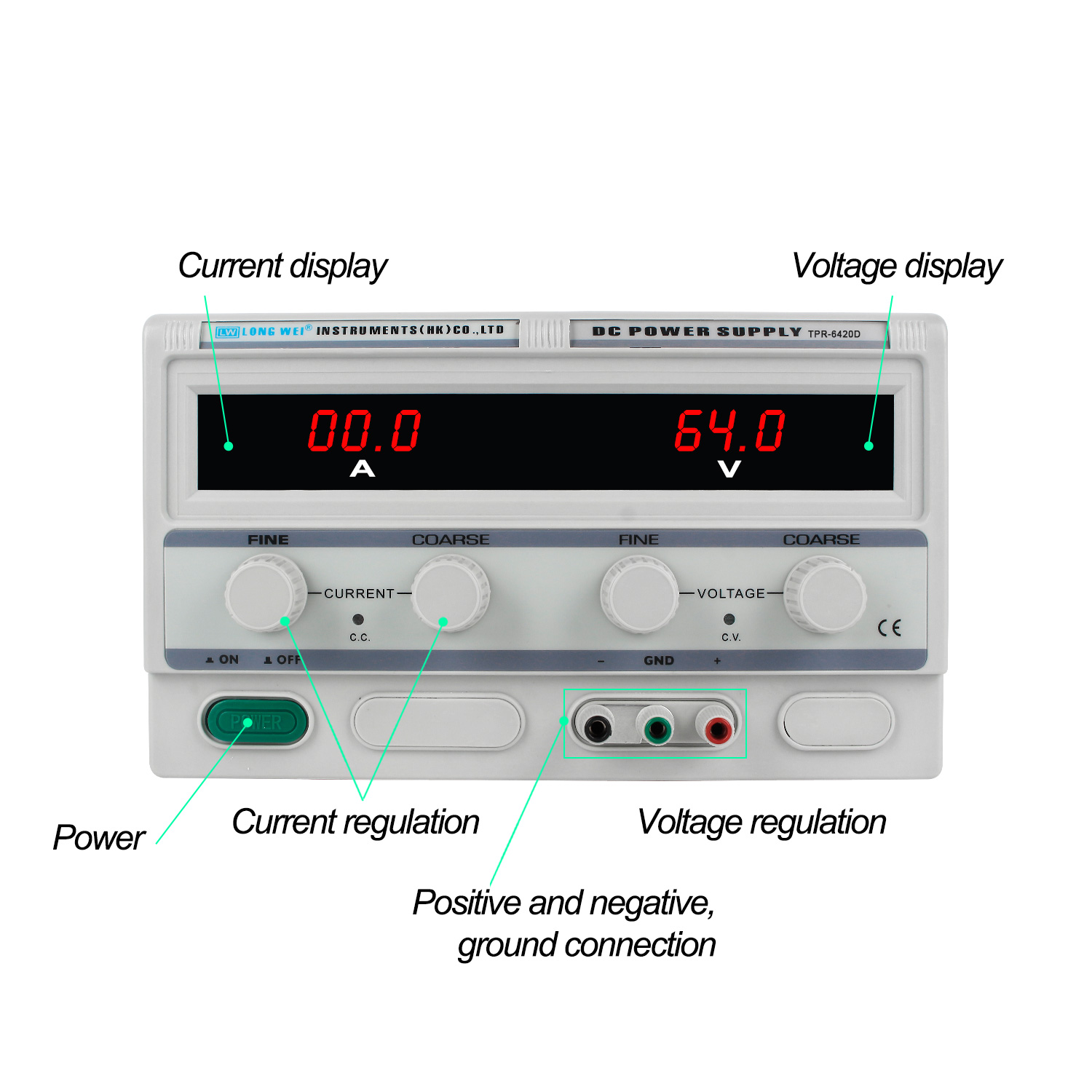Longwei TPR-6420D 64V 20A LED  - Linear Lab Power Supply Adjustable recensie en prijs
